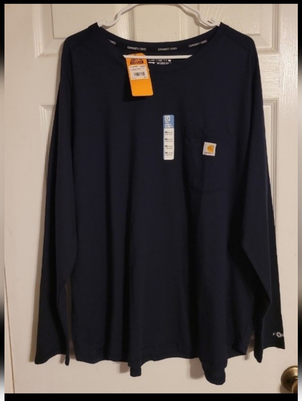 Carhartt Navy Women's Relaxed Fit Long Sleeve Pocket Tee